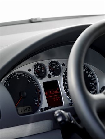 Modern car illuminated dashboard closeup, tachometer Fotografie stock - Microstock e Abbonamento, Codice: 400-06332290