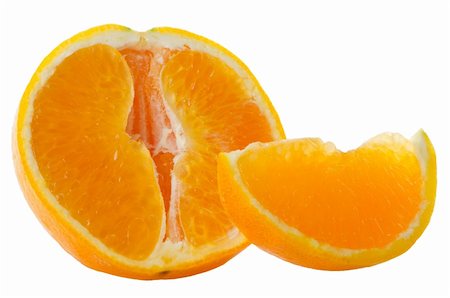 Orange fruit segment and mint leaf on white background. Foto de stock - Super Valor sin royalties y Suscripción, Código: 400-06332302