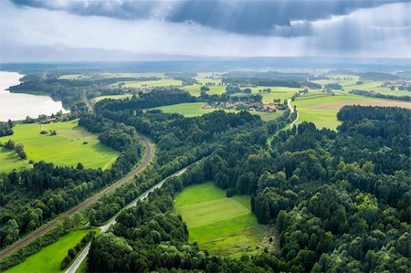 picture of house with high grass - An image of a panoramic aerial view Bavaria Stock Photo - Budget Royalty-Free & Subscription, Code: 400-06332482