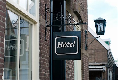 hotel sign in front of a hotel in Marken, Netherlands, a touristic village north of Amsterdam Stock Photo - Budget Royalty-Free & Subscription, Code: 400-06332555