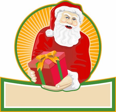 Retro style illustration of santa claus saint nicholas father christmas on isolated white background. Stock Photo - Budget Royalty-Free & Subscription, Code: 400-06332831