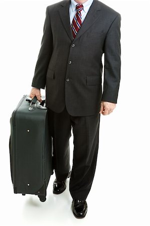 simsearch:400-05347520,k - Business traveler with his suitcase, isolated on white background. Photographie de stock - Aubaine LD & Abonnement, Code: 400-06333290