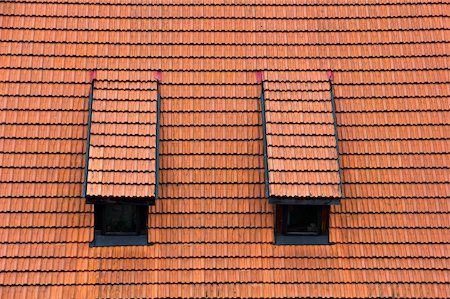 Tiled garret roof. Architectural textured  background. Stock Photo - Budget Royalty-Free & Subscription, Code: 400-06333502