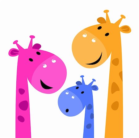 Group of giraffes collective. Vector cartoon Illustration Stock Photo - Budget Royalty-Free & Subscription, Code: 400-06333603