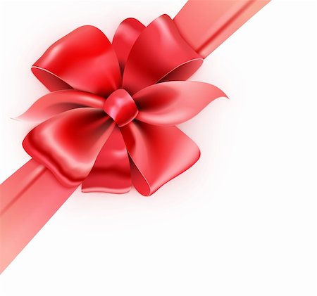 red ribbon vector - Vector illustration of gift wrapped white paper with a red ribbon and classic bow Stock Photo - Budget Royalty-Free & Subscription, Code: 400-06333755