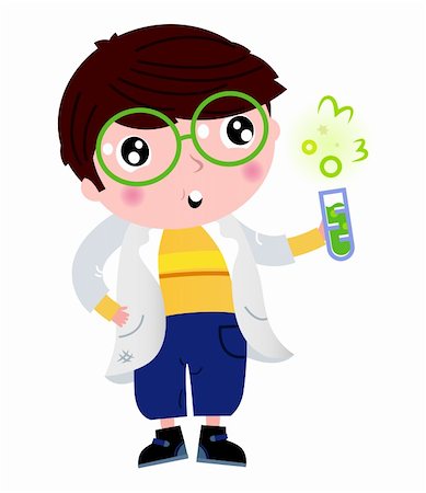 Back to school: Cute little scientist. Vector cartoon Illustration Stock Photo - Budget Royalty-Free & Subscription, Code: 400-06333890