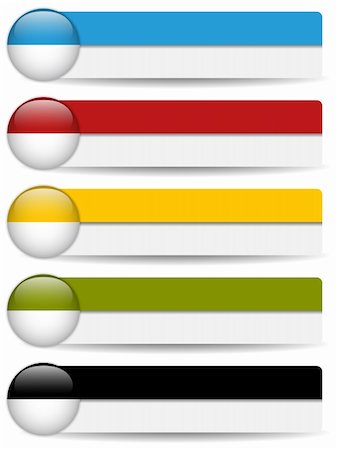 Glossy web buttons with colored bars. Editable Vector Illustration Stock Photo - Budget Royalty-Free & Subscription, Code: 400-06355549