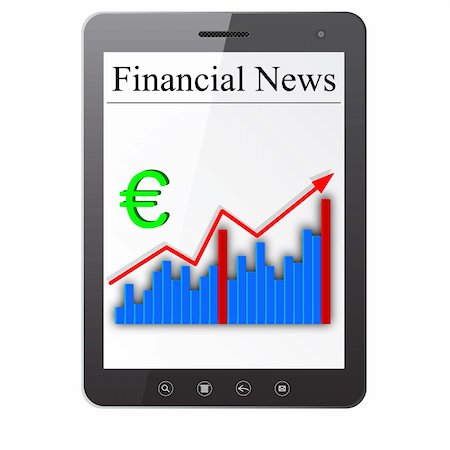 simsearch:400-04907702,k - Financial News on Tablet PC. Isolated on white. Vector  illustration. Stock Photo - Budget Royalty-Free & Subscription, Code: 400-06355793