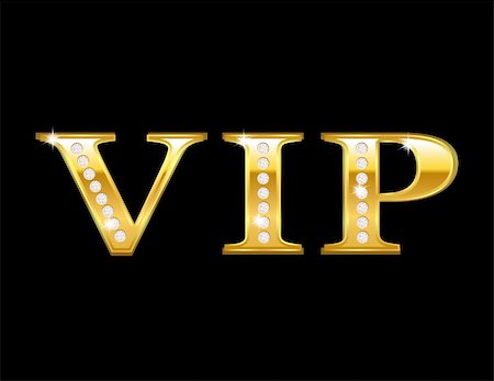 Vip card with golden letters and diamonds, vector illustration Stock Photo - Budget Royalty-Free & Subscription, Code: 400-06355806