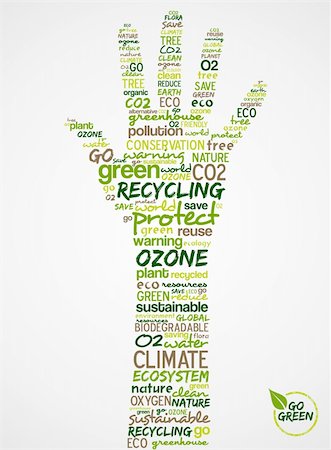 saving world - Go Green. Words cloud about environmental conservation in hand. Vector file available. Photographie de stock - Aubaine LD & Abonnement, Code: 400-06355845