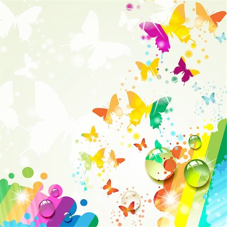 Colorful background with butterfly Stock Photo - Budget Royalty-Free & Subscription, Code: 400-06355869