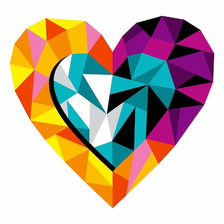 simsearch:400-04179114,k - Origami Love Heart for greeting card. Vector file available. Fotografie stock - Microstock e Abbonamento, Codice: 400-06355955