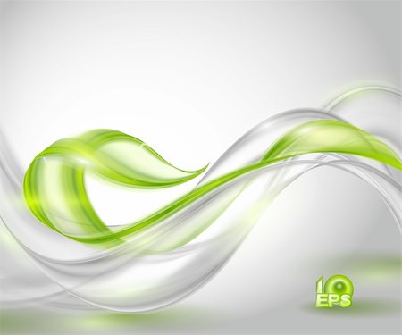 Abstract gray waving background with green element Stock Photo - Budget Royalty-Free & Subscription, Code: 400-06355980