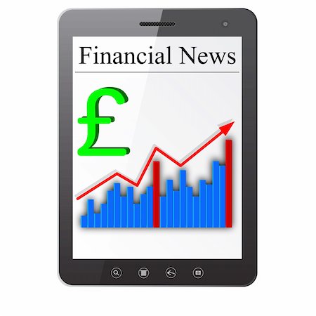 simsearch:400-04907702,k - Financial News on Tablet PC. Isolated on white. Vector  illustration. Stock Photo - Budget Royalty-Free & Subscription, Code: 400-06356029