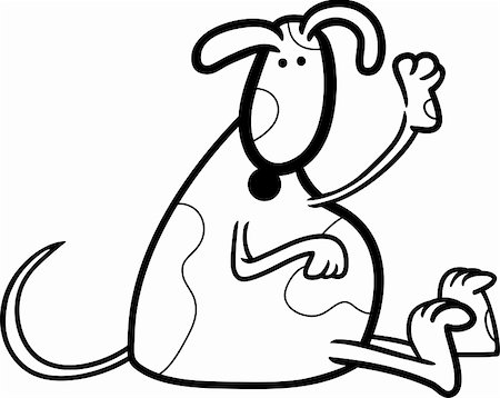 simsearch:400-06356146,k - cartoon illustration of cute spotted dog or puppy for coloring book Photographie de stock - Aubaine LD & Abonnement, Code: 400-06356136