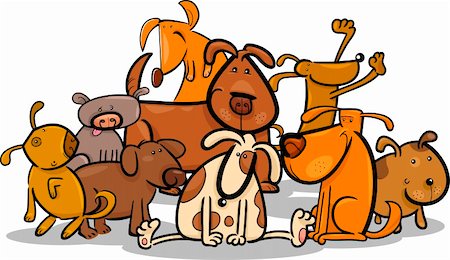 simsearch:400-06356130,k - Cartoon Illustration of Cute Dogs or Puppies Group Stockbilder - Microstock & Abonnement, Bildnummer: 400-06356130