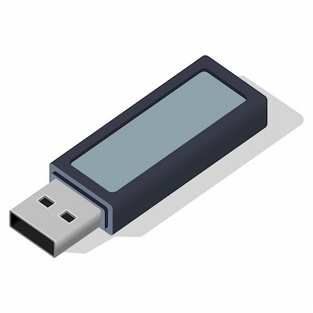 simsearch:400-04730368,k - Portable and removable Flash Memory stick as vector illustration Stock Photo - Budget Royalty-Free & Subscription, Code: 400-06356205