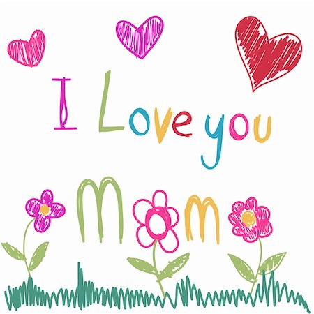 drawing designs for greeting card - Mother's Day Stock Photo - Budget Royalty-Free & Subscription, Code: 400-06356274