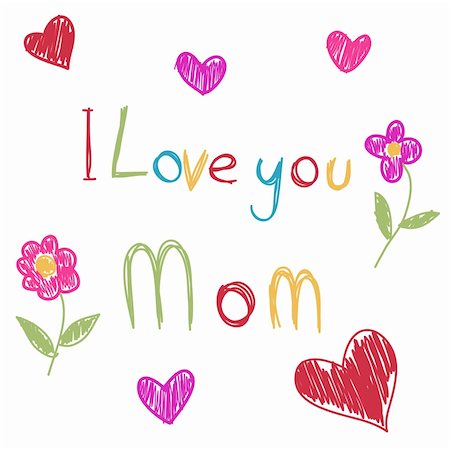 drawing designs for greeting card - Mother's Day Stock Photo - Budget Royalty-Free & Subscription, Code: 400-06356272