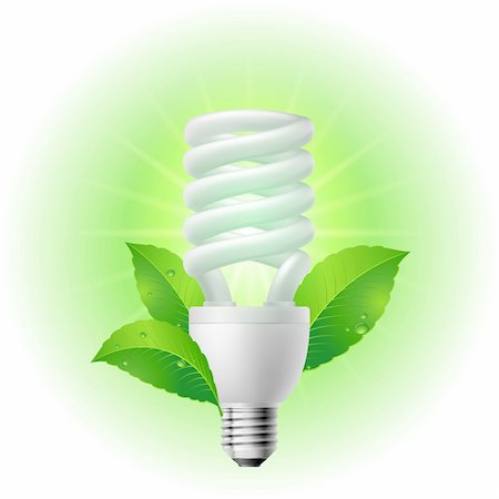 simsearch:400-04366277,k - Energy saving lamp. Illustration on white background. Stock Photo - Budget Royalty-Free & Subscription, Code: 400-06356416