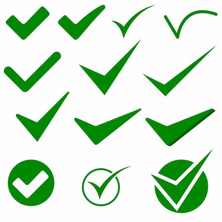 Check Mark Object Icons - Illustration, Vector Stock Photo - Budget Royalty-Free & Subscription, Code: 400-06356545