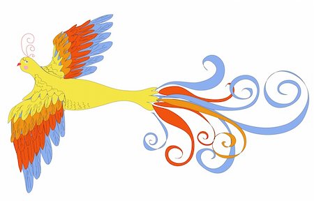 firebird - vector illustration of firebird made with graphic table Stock Photo - Budget Royalty-Free & Subscription, Code: 400-06356561