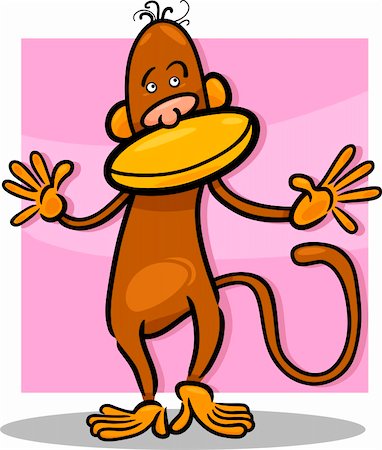 simsearch:400-07833921,k - simple cartoon illustration of cute monkey character Photographie de stock - Aubaine LD & Abonnement, Code: 400-06356585