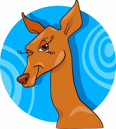 simsearch:400-06208186,k - Cartoon Humorous Illustration of Cute Doe or Roe Animal Character Photographie de stock - Aubaine LD & Abonnement, Code: 400-06356583