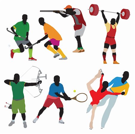 simsearch:400-04809582,k - Silhouettes athlete. Color set for you design Stock Photo - Budget Royalty-Free & Subscription, Code: 400-06356662