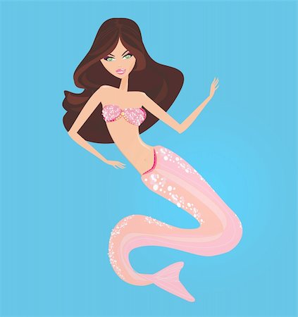 Illustration of a Beautiful mermaid Stock Photo - Budget Royalty-Free & Subscription, Code: 400-06356989