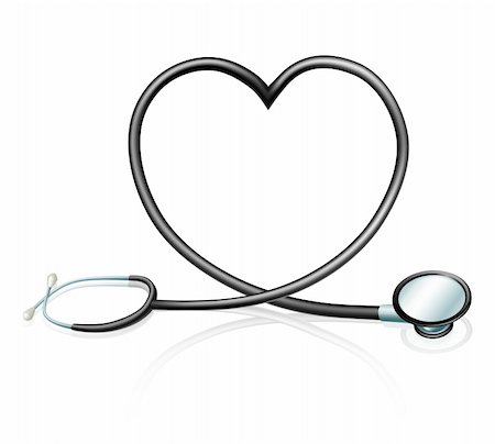 Heart health concept, a stethoscope forming a heart shape Stock Photo - Budget Royalty-Free & Subscription, Code: 400-06357049