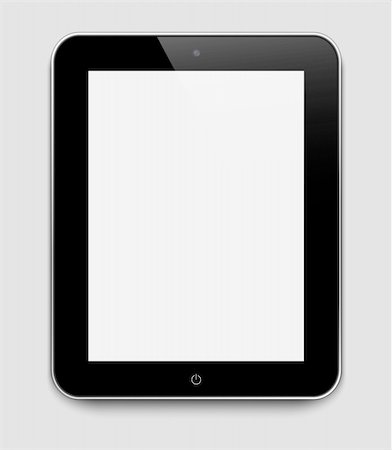 diddle (artist) - Realistic tablet pc computer with blank screen isolated on a grey background. Eps10 Fotografie stock - Microstock e Abbonamento, Codice: 400-06357065