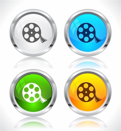 Cool color shiny metal web buttons. Vector illustration. Stock Photo - Budget Royalty-Free & Subscription, Code: 400-06357079