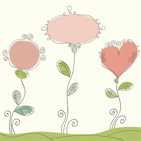 simsearch:400-04299195,k - Hand drawn sweet romantic background with frames for text Stock Photo - Budget Royalty-Free & Subscription, Code: 400-06357144