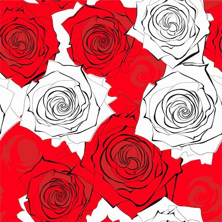 Seamless wallpaper with rose flowers Foto de stock - Super Valor sin royalties y Suscripción, Código: 400-06357504