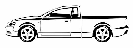 simsearch:400-04121043,k - black and white  illustration of pick-up. Foto de stock - Super Valor sin royalties y Suscripción, Código: 400-06357520