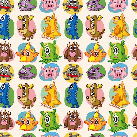 simsearch:400-04307051,k - seamless monster pattern Stock Photo - Budget Royalty-Free & Subscription, Code: 400-06357592