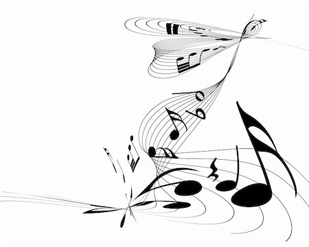 Vector musical notes staff background for design use Stock Photo - Budget Royalty-Free & Subscription, Code: 400-06357627