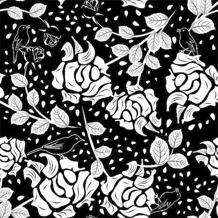 Seamless vector floral pattern. For easy making seamless pattern just drag all group into swatches bar, and use it for filling any contours. Stock Photo - Budget Royalty-Free & Subscription, Code: 400-06357621