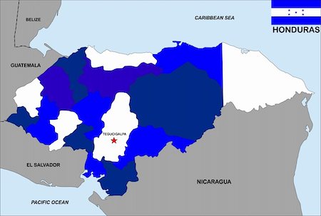 very big size honduras political map illustration Foto de stock - Super Valor sin royalties y Suscripción, Código: 400-06357648