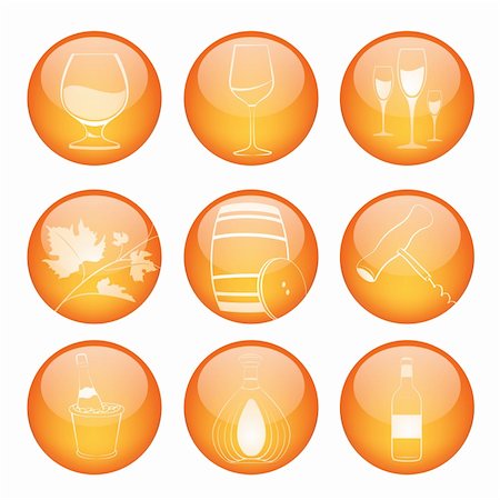 Vector illustration of coloured glossy and shiny winery sphere icon. Stock Photo - Budget Royalty-Free & Subscription, Code: 400-06357830