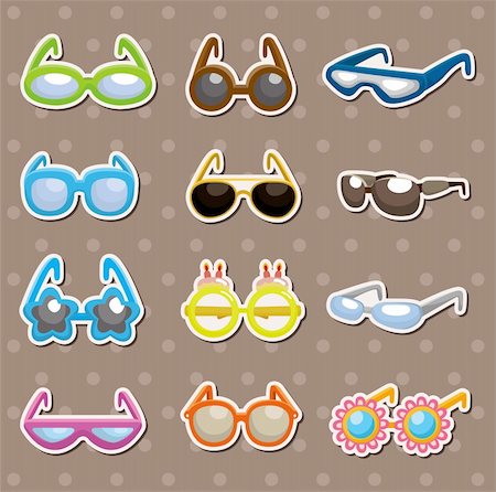 Sunglasses set stickers Photographie de stock - Aubaine LD & Abonnement, Code: 400-06357862