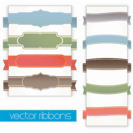 Retro ribbons banners and labels set. Vintage collection. Stock Photo - Budget Royalty-Free & Subscription, Code: 400-06357896