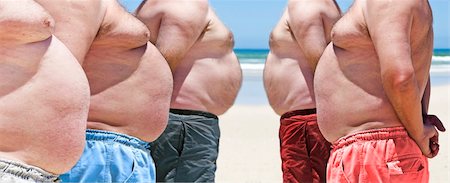 simsearch:400-06108048,k - Five obesely fat men on the beach Stock Photo - Budget Royalty-Free & Subscription, Code: 400-06357974