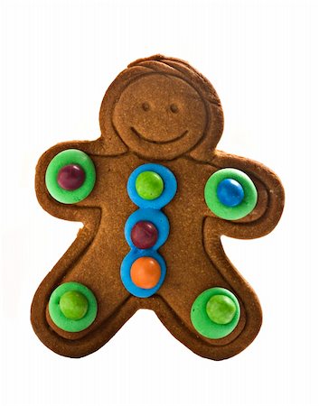 simsearch:400-05746007,k - Colorful gingerbread man on white background with space for text Stockbilder - Microstock & Abonnement, Bildnummer: 400-06357985