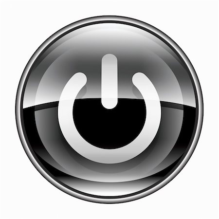 switch symbol - power button black, isolated on white background. Stock Photo - Budget Royalty-Free & Subscription, Code: 400-06358068