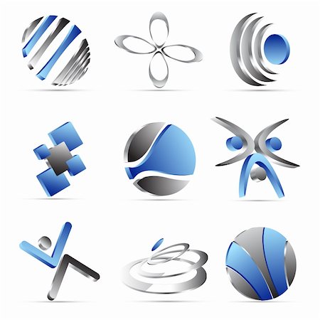 blue business icons design Stock Photo - Budget Royalty-Free & Subscription, Code: 400-06358164