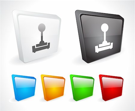 Color 3d square shiny buttons for web. Vector illustration Stock Photo - Budget Royalty-Free & Subscription, Code: 400-06358228