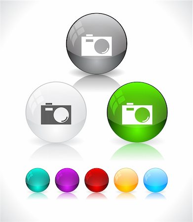 simsearch:400-05041370,k - Glossy colorful abstract glass balls. Vector illustration. Stock Photo - Budget Royalty-Free & Subscription, Code: 400-06358419