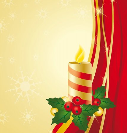 flame card vector - Background Christmas theme with candle Stock Photo - Budget Royalty-Free & Subscription, Code: 400-06358668